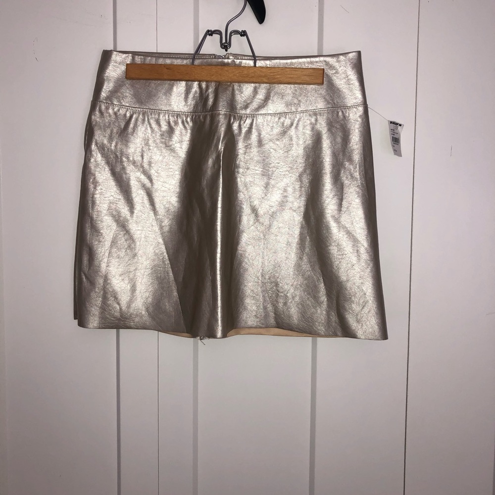 Gold mini skirt